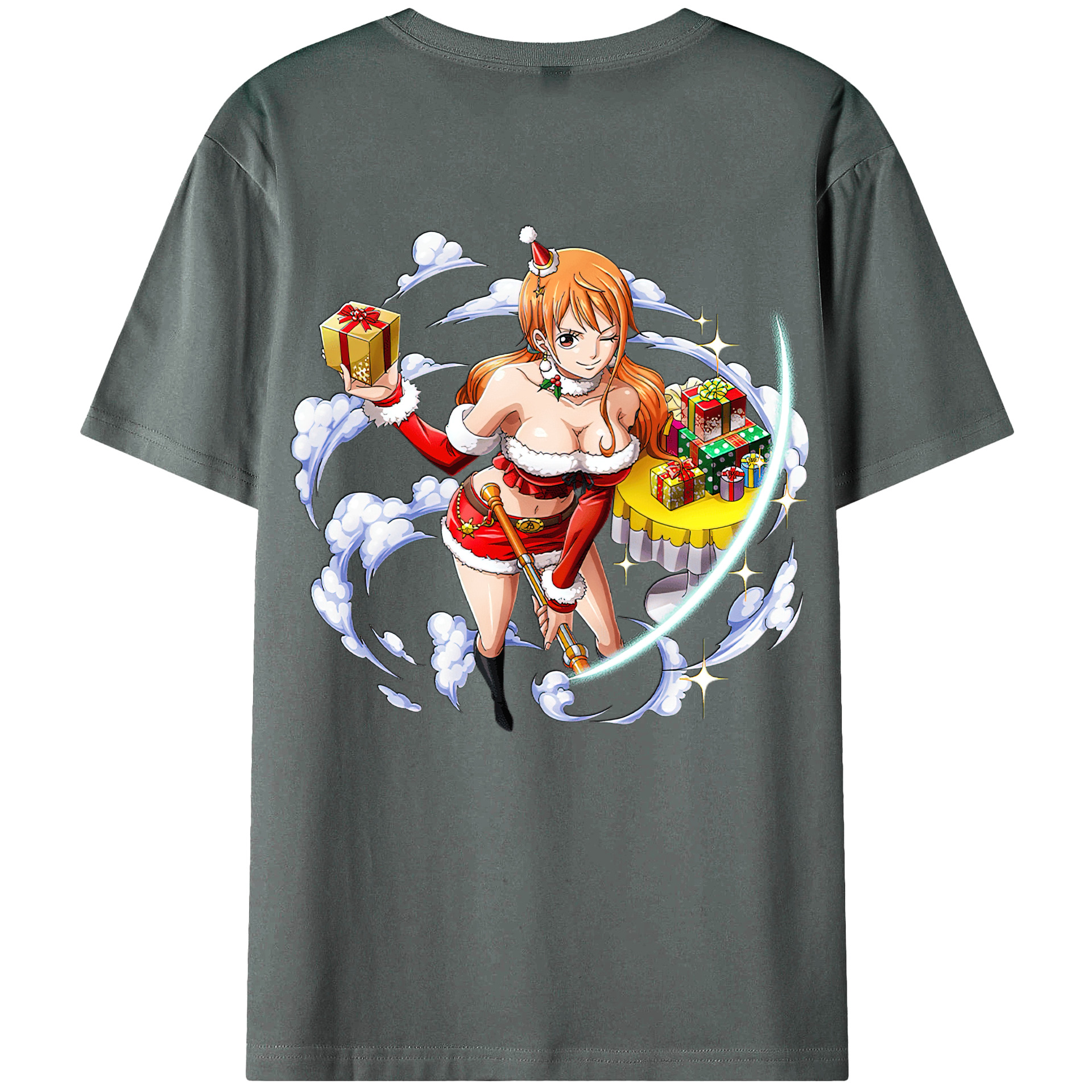 （画像用） ワンピース ナミ ONE PIECE Nami 綿100％ メンズ半袖Tシャツ（バックプリント） 通気性